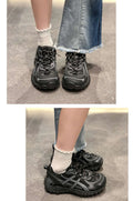 Women Retro Hiking Sneakers Mesh Patchwork Thick Platform Shoes Non-slip Lug Sole Ladies Outdoor Trekking Trainers Vintage Lace