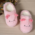 Women's Plush Slippers Cute Axolotl Animal Soft Furry Warm Funny Cartoon Slip On Indoor Non-slip Shoes for Home Holiday Gift