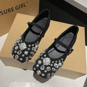 High Quality 2025 Women Flats Shoes Women Loafers Platform Slippers Shiny Women's Casual Shoes Ballet Shoes Bling Mules Shoe