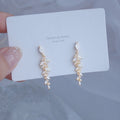 Charm 18k Real Gold Leaves Earrings for Women Exquisite Tiny Zirconia Stud Earring Elegant Korean Crystal Wedding Ringen Pendant