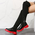 Women's oversized long boots European and American new knee high round toe boots Children's thick soled boots