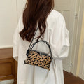 Women'S Handbag 2026 Small Square Bag Leopard Print Design Minimalist Shoulder Bags Commuter Frosted Mini Crossbody Bags