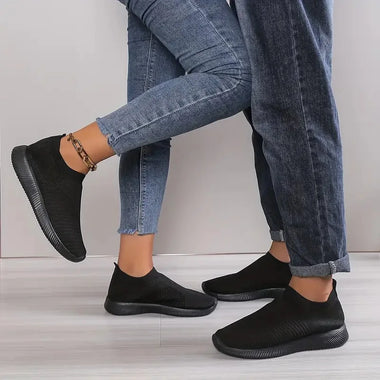 Women's Shoes Lightweight Breathable Mesh Slip-On Sneakers Black White Sport Running for Casual Party Fashion Ladies Shoes