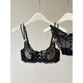 Women French Half Cup Bra Set Thin Cup Minimizer Soft Underwire Anti Sagging Side Boob Control Sexy Intimates Lingerie 32-38