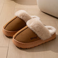 Winter Indoor Women's Slippers Warm Non-slip Fuzzy Thick Sole Breathable Leisure Couple Home Shoes Outdoor Snow Boots
