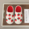 2026 Cute Fruit Women Slippers Winter Indoor Warm Soft Sole Breathable Comfort Anti-slip Bedroom Causal Flat Cotton Shoes