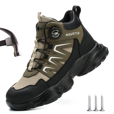 Boots Men Safety Rotation button Work Safety Boots Men Steel Toe Work Shoes Anti-smash Anti-puncture Protective Men Safety Shoes Size 47 48