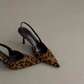 New Leopard Print Women Sandals Shoes Fashion Pointed Toe Shoes Elegant Party High Heel Shoes Stiletto Heels Sexy Single Shoe