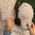 New Autumn Winter Women Fashion Faux Fur Slippers Solid Color Comfort Indoor Home Slippers Woman Lightweight Warm Fluffy Slides