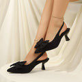 2026 New Bow Decor Pointed Toe Women's High Heels Summer Fashion Solid Closed Toe Stiletto Shoes for Women Women's Heeled Mules
