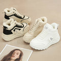 Retro Cotton Shoes, Warm in Winter, Thick Soles, Heightening and Velvet, Versatile Fashion casual Sneakers Zapatos De Mujer