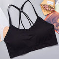 Women Sports Underwear Top Sports Underwear Women Yoga Fitness Seamless Crop Top Wide Letter Straps Comfortable Workout Activewear