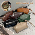 Large Capacity Vegetable Tanned Leather Handbag Simple Design Lightweight Shell Clutch Bag Light Luxury Mobile Phone Bag