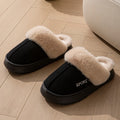Women Winter Slippers Faux Fur Collar Warm Comfort Non-slip Thick Sole Couple Indoor and Outdoor Snow Boots Home Casual Shoes
