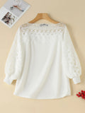 Women Top Elegant 2025 ZANZEA Women Spring Plush Pullovers Sweaters Elegant Long Lantern Sleeve Shirt Tunic Fashion Lace Hollow Fur Top Streetwear