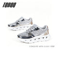 Women's Fashion Glitter Silver Chunky Sneakers Lightweight Comfortable Casual Sports Shoes Female Walking Shoes