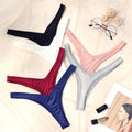 Sexy Low-rise Thong Breathable Cotton Crotch Antibacterial Women Thong Soild Color Sexy Female Lingerie Women Panties Underwear