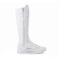 New Fashion Women's Canvas Boots Lace Zipper Knee High Boot Flat Shoes Casual High Help Punk Shoes Girls