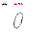 Titanium Nose Piercing 1/10Pcs F136 Titanium 16G/18G CZ Wholesale Side Prong Set Half Circle Cubic Zircon 6/8/10/12mm Hoops Nose Cilcker Conch Piercing
