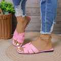Plus Size Women's Sandals Trendy Knitted Flat Bottom Casual Couple Beach Shoes Summer Outerwear Comfortable Sandals for Women