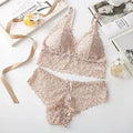 Lace Sexy Women Underwear Set Seamless Wire Free Bra Sets Hollow Out Bra and Panty Sets For Women Embroidery Intimates Lingerie