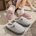 Women's Slippers House Women's Winter Slippers - Plush Fleece-Lined House Shoes, Warm Indoor/Outdoor Cotton Slippers with Non-Slip Sole