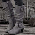 Plus Size 43 Knee-high Zipper Women's Modern Boots Women's Shoes High Quality New Pointed Toe Solid English Style Fashion Casual