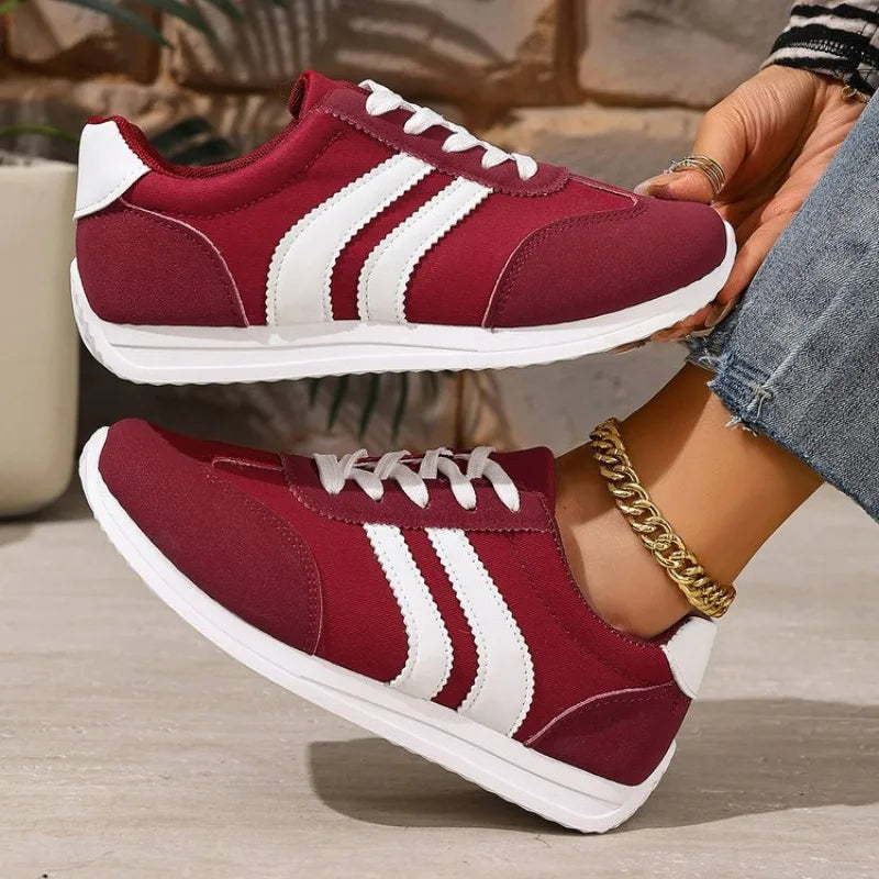 Womens Lightweight Comfortable Lace Up White Walking Sneakers Casual Daily Outdoor Fashion All Match White Shoes