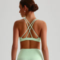Cross Straps Sports Bra High Impact Fitness Bra Women Gym Yoga Crop Top Vest Workout Bralette Plus Size Underwear With Chest Pad