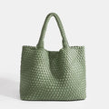 Women's Handmade Woven Tote Bag, Large Capacity Commuter Shoulder Handbag,Versatile Minimalist Elegant Underarm Bag for Everyday