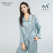Women's Plus Size Anti-Wrinkle Mulberry Silk Pajamas Set Breathable Summer Sleepwear Comfortable Loungewear
