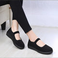 Women Winter Mary Jane Cotton Shoes Thick Fleece Lined Mom Flats Hook&Loop Strap Non-slip Soft Sole Ladies Casual Walking Shoe