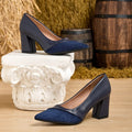 Plus size fashionable casual women's high heels for spring and autumn, thick heels, elegant single shoes