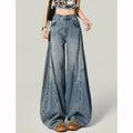 Hot Sale Girls Leisure Daily Jeans Women Ins Fashion High Waist Straight Leg Pants Female Chic Ripped Loose Denim Trousers