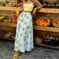 Patchwork Skirt Printed Mid Length Elegant Style with a Line Embossed Design a Professional Elegance No Stretch Women Skirt