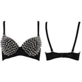 Women Steampunk Spiked Studded Wireless Bra Gothic Punk Sexy Lingerie Crop Top Metal Rivets Club Party Streetwear