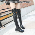 Women's Boots Boots Over-the-knee 2023 Long Leather Boots Women's Over-the-knee Skinny Boots Autumn and Winter New Long-tube High-heeled Stretch Boots