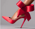 Pure White Lace Butterfly Knot Patterned Thin Heeled Pumps Pointy Toe High Heel Women's Shoes Celebrity Ladies Stilettos Party