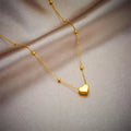 Stainless Steel Gold Color Heart Love Chain Necklace Bracelets Earrings For Women Girl New Fashion Non-fading Jewelry Set