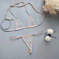 Sexy Mini Bra Sets Wirefree Ultra-thin Mesh Unlined Bra Brief Set Black Transparent 2 Pieces Halter Women's Exotic Lingerie Sets
