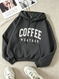 Lady, letter, print pattern, fashionable, round hoodie, long-sleeved hooded shirt winter clothes women sweatshirt hoodie