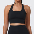 Hearuisavy Summer Running Sports Vest With Padded Bra ECO Gym Push Up Yoga Top Women Cross Back U-Neckline Fitness Underwear