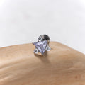 G23 ASTM F136 Titanium Tragus Stud Triangle Cubic Zirconia Flat Back Labret Earring Hypoallergenic Cartilage Piercing