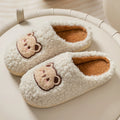 Cute Bear Fluffy Slippers Warm Plush House Shoes for Women and Men