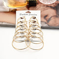 Hyperbolic Hoop Earrings Set For Women Silver Gold Color Big Small Round Circle Earring Female Trendy Party Jewelry Accessories