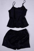Women 100% Natural Silk 16 momme satin silk Camisole with Shorts Pajama Set Sleepwear M-2XL YM004