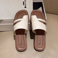 2025 New Arrival Roman Beach Slippers for Women Summer Fashion Simple and Versatile Flat Bottomed One-piece Toe Sandals Outdoor