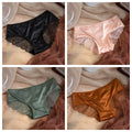 4Pcs/Set Sexy Panties Women Low Waist Briefs Lace Back Hollow Out Underwear Sexy Lingerie Solid Color Female Intimates M-XL