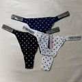 Victoria Secret Women Shine Script Polka Dot Thong Very Sexy Underwear Lingerie Hot