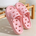 Quick Drying Drainage Bathroom Slippers Women Men EVA Soft Sole Hollow Shower Slides Non-Slip Silent Home Sandals Couple Shoes